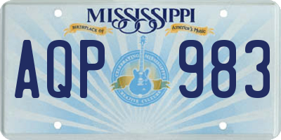 MS license plate AQP983