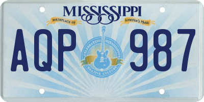 MS license plate AQP987