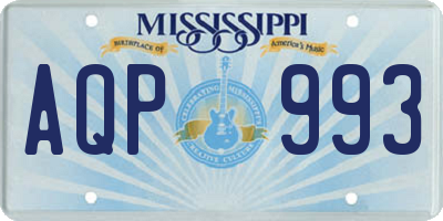 MS license plate AQP993