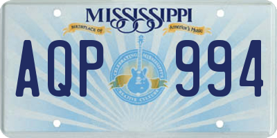 MS license plate AQP994