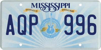 MS license plate AQP996