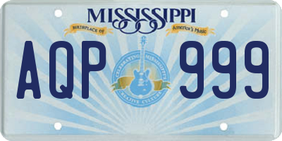 MS license plate AQP999