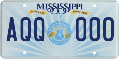 MS license plate AQQ000
