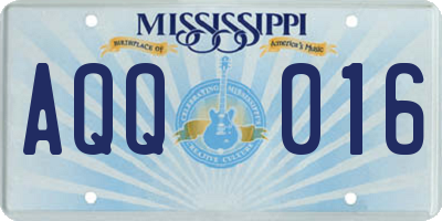 MS license plate AQQ016