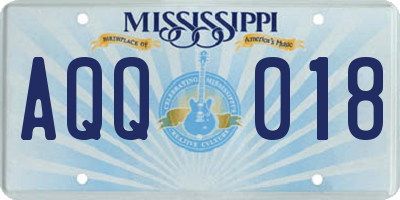 MS license plate AQQ018
