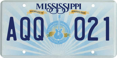 MS license plate AQQ021