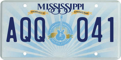 MS license plate AQQ041