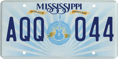 MS license plate AQQ044