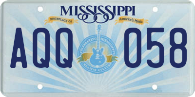 MS license plate AQQ058