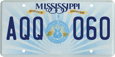MS license plate AQQ060