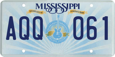 MS license plate AQQ061