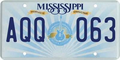 MS license plate AQQ063