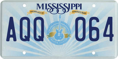 MS license plate AQQ064