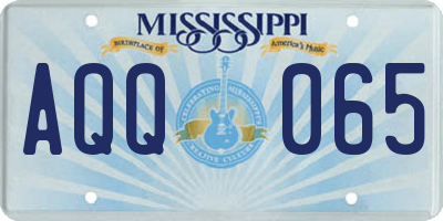 MS license plate AQQ065