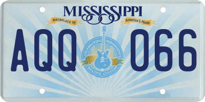 MS license plate AQQ066