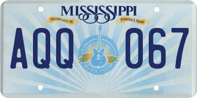 MS license plate AQQ067
