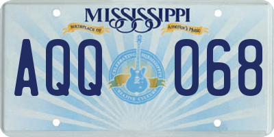 MS license plate AQQ068