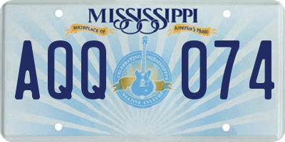 MS license plate AQQ074