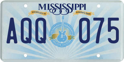 MS license plate AQQ075
