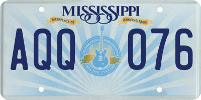 MS license plate AQQ076