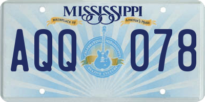 MS license plate AQQ078