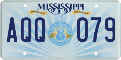 MS license plate AQQ079