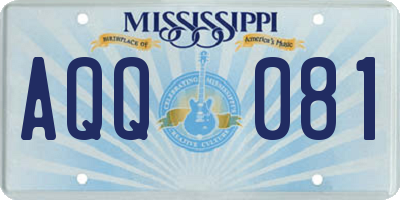 MS license plate AQQ081
