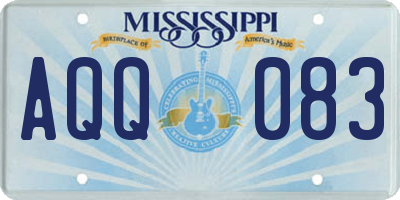 MS license plate AQQ083
