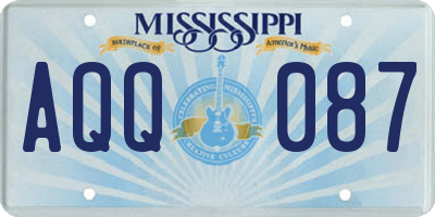 MS license plate AQQ087