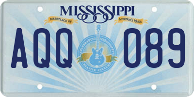 MS license plate AQQ089