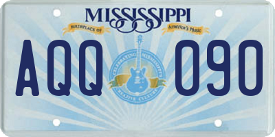 MS license plate AQQ090