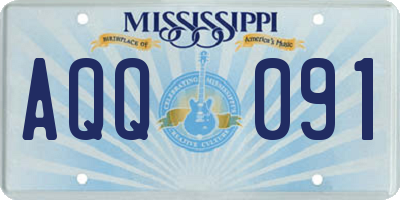 MS license plate AQQ091