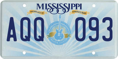 MS license plate AQQ093
