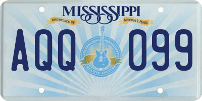 MS license plate AQQ099