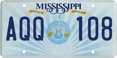 MS license plate AQQ108