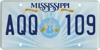 MS license plate AQQ109