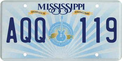 MS license plate AQQ119