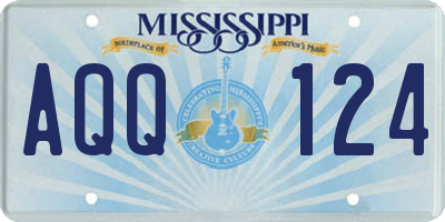 MS license plate AQQ124