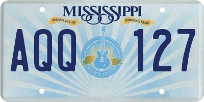 MS license plate AQQ127