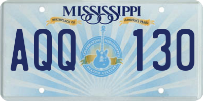 MS license plate AQQ130