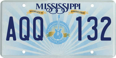 MS license plate AQQ132
