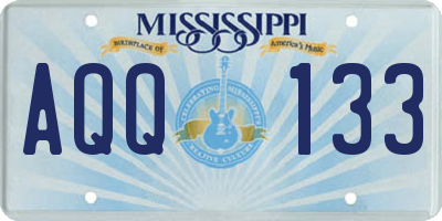 MS license plate AQQ133