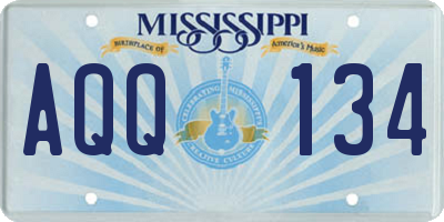MS license plate AQQ134