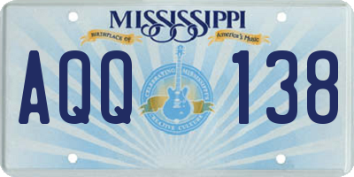 MS license plate AQQ138