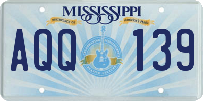 MS license plate AQQ139