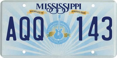 MS license plate AQQ143