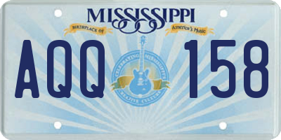 MS license plate AQQ158