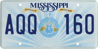 MS license plate AQQ160