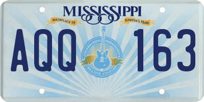 MS license plate AQQ163