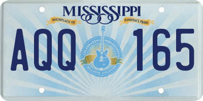 MS license plate AQQ165